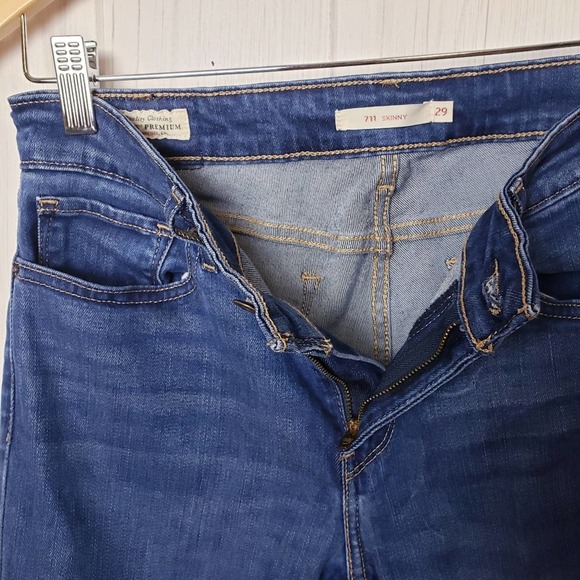 Levi's 711 Suze 29 Skinny Big E Premium Denim Stretchy Skinny Leg Jeans - Picture 5 of 6